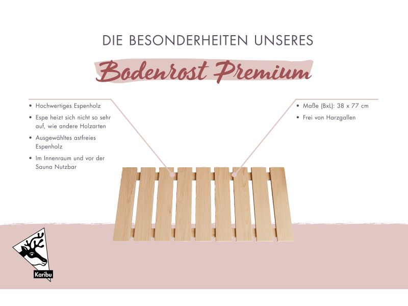 Karibu Sauna Bodenrost Premium
