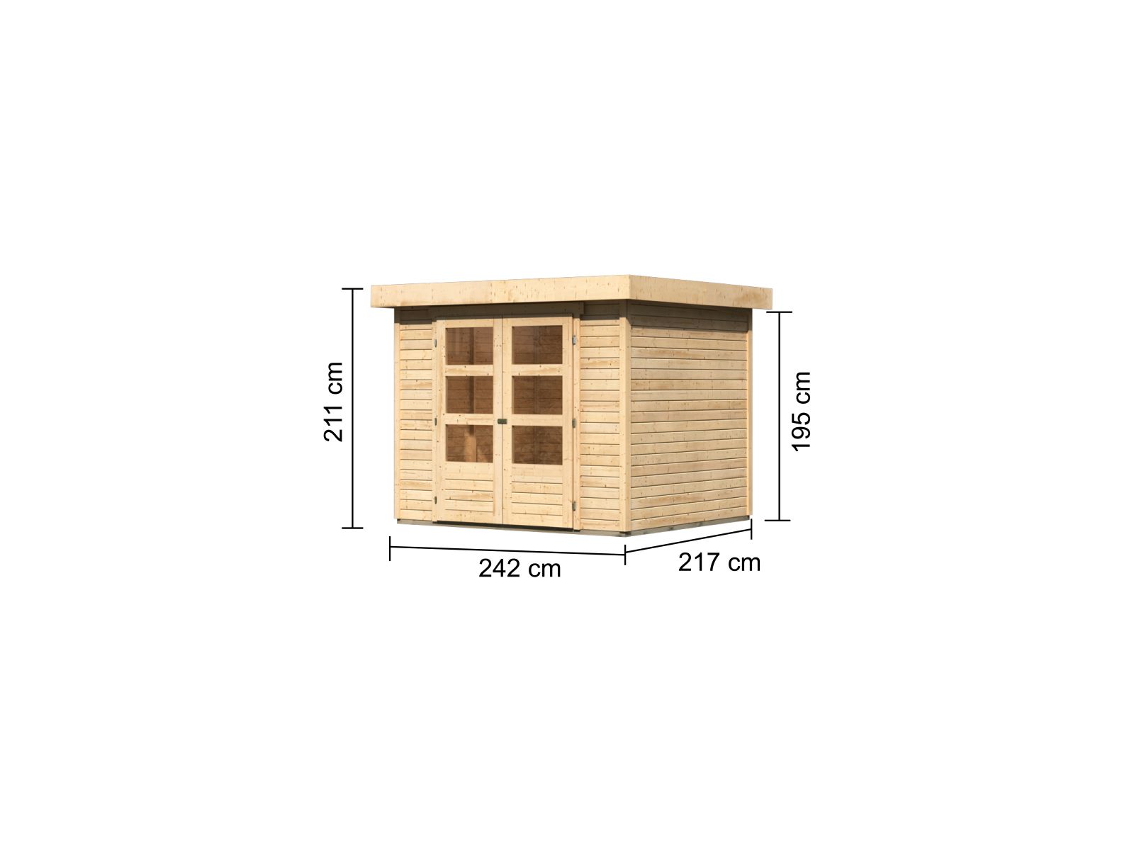 Karibu Gartenhaus Askola 3 natur 19 mm