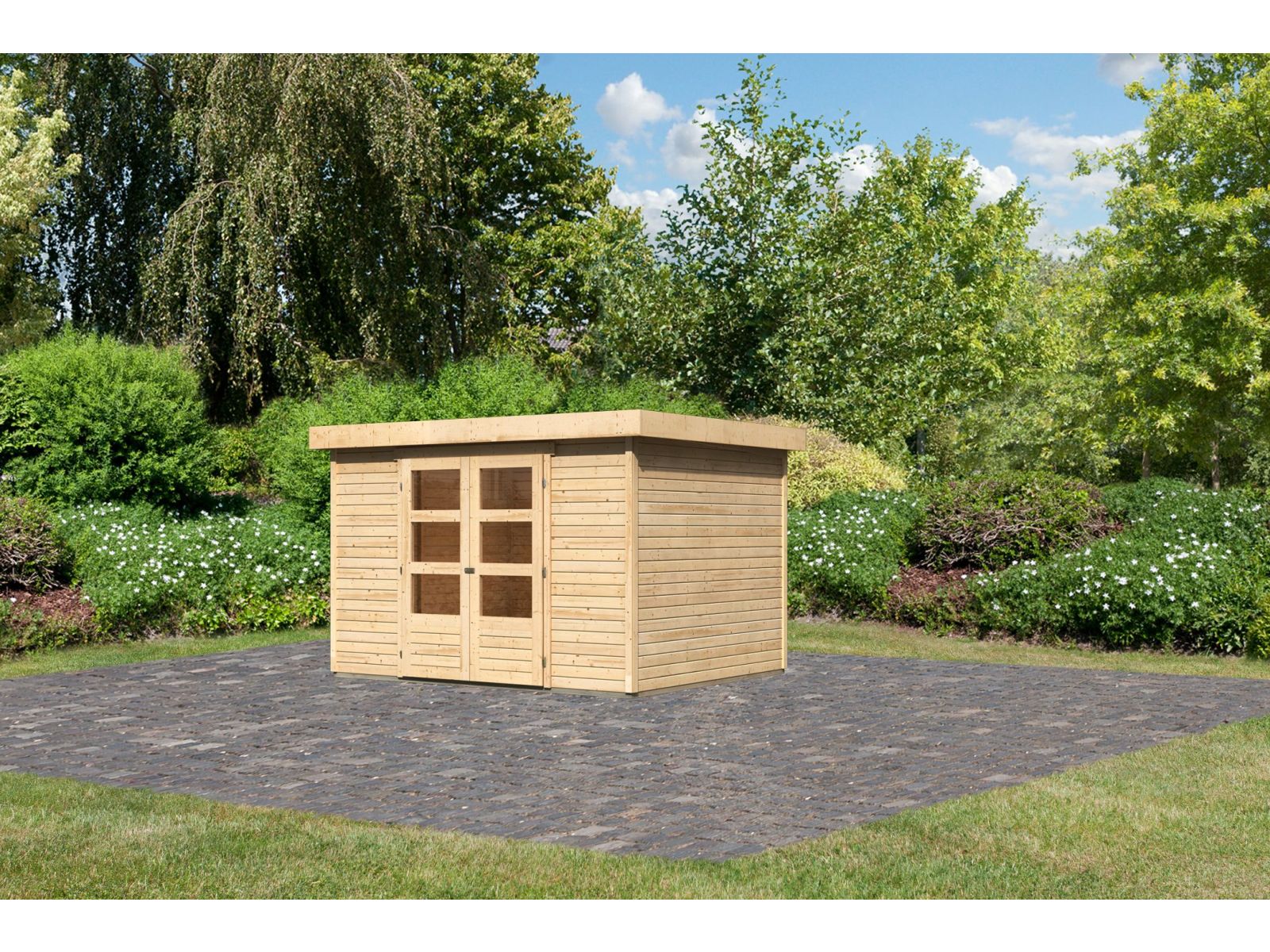 Karibu Gartenhaus Askola 5 natur 19 mm