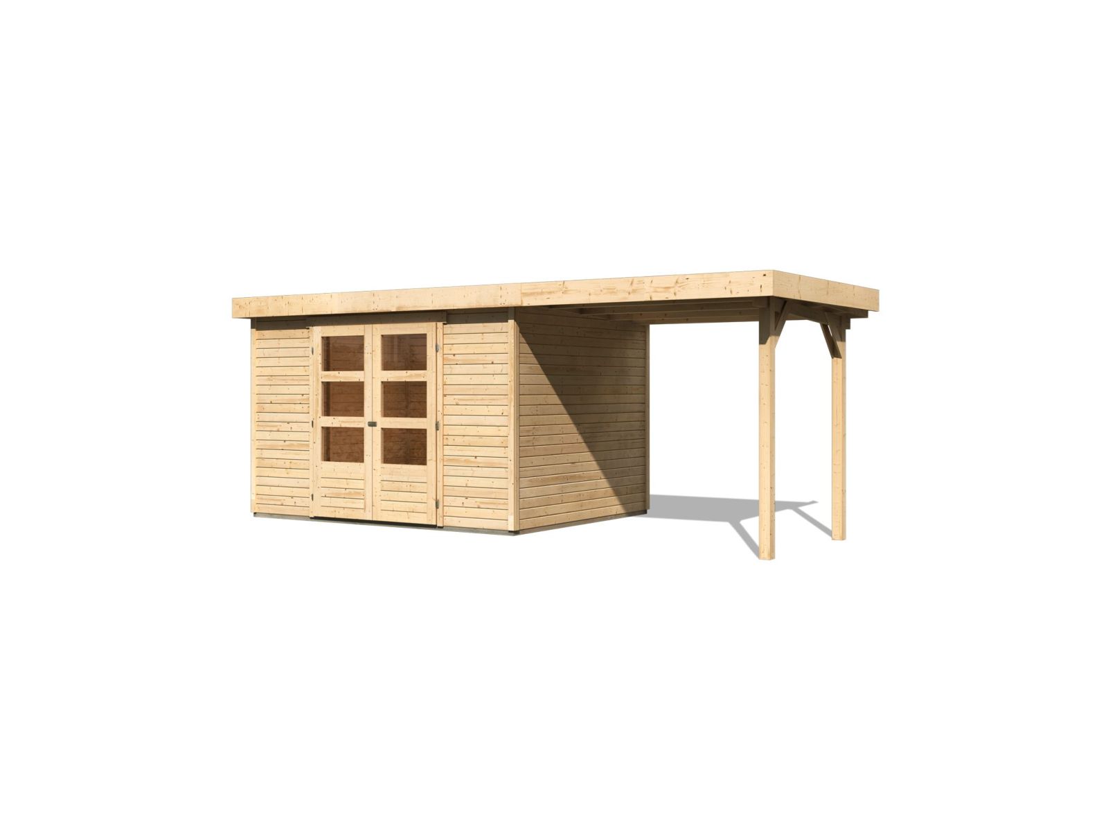 Karibu Gartenhaus Askola 5 mit Anbaudach 2,25 Meter