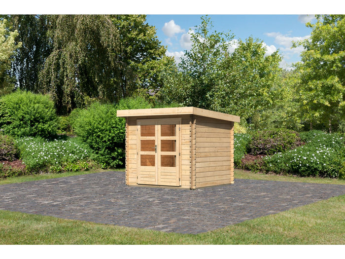 Karibu Gartenhaus Bastrup 3 natur