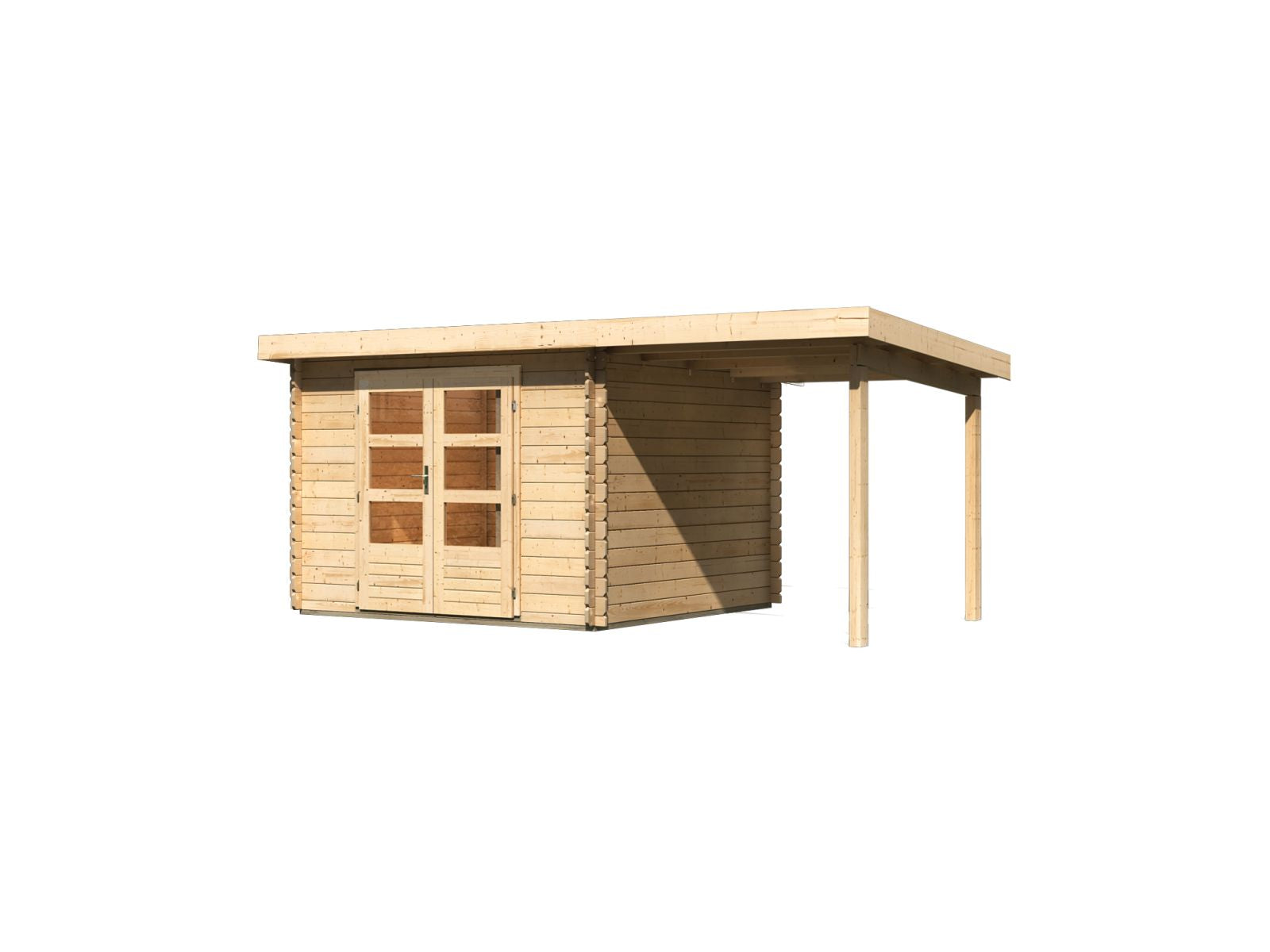 Karibu Gartenhaus Bastrup 5 mit Anbaudach 2 Meter