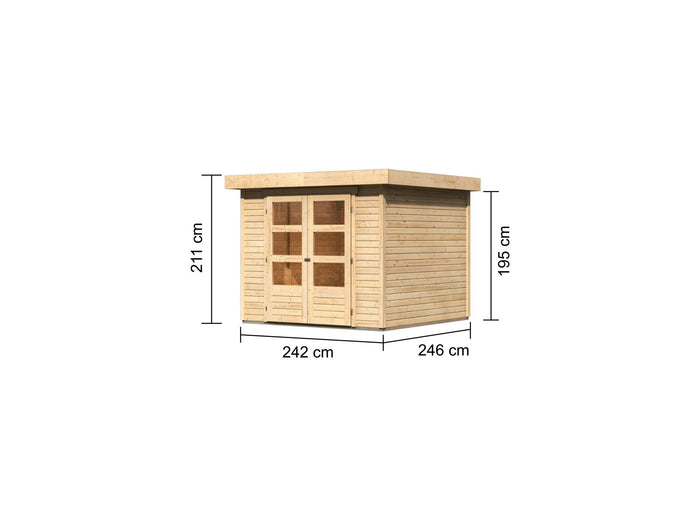 Karibu Gartenhaus Askola 3,5 natur 19 mm