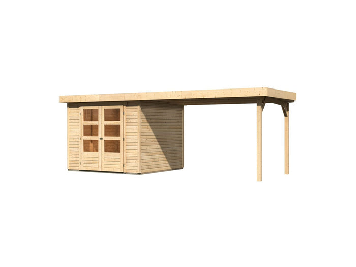 Karibu Gartenhaus Askola 3,5 mit Anbaudach 2,75 Meter