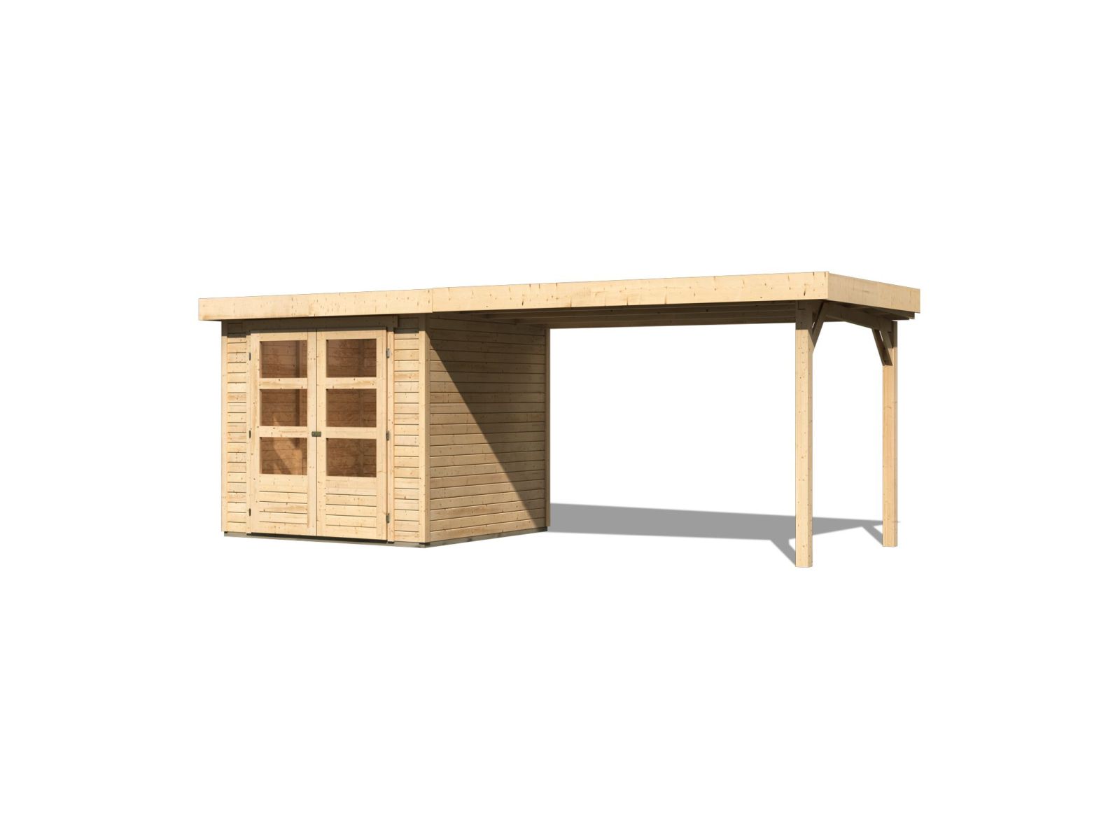 Karibu Gartenhaus Askola 2 mit Anbaudach 2,75 Meter