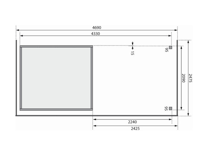 Karibu Gartenhaus Askola 3 mit Anbaudach 2,75 Meter