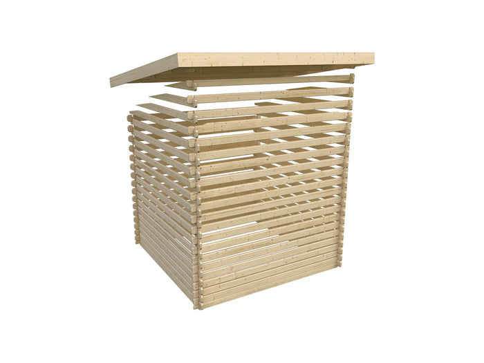 Karibu Gartenhaus Bastrup 4 mit Anbaudach 2 Meter