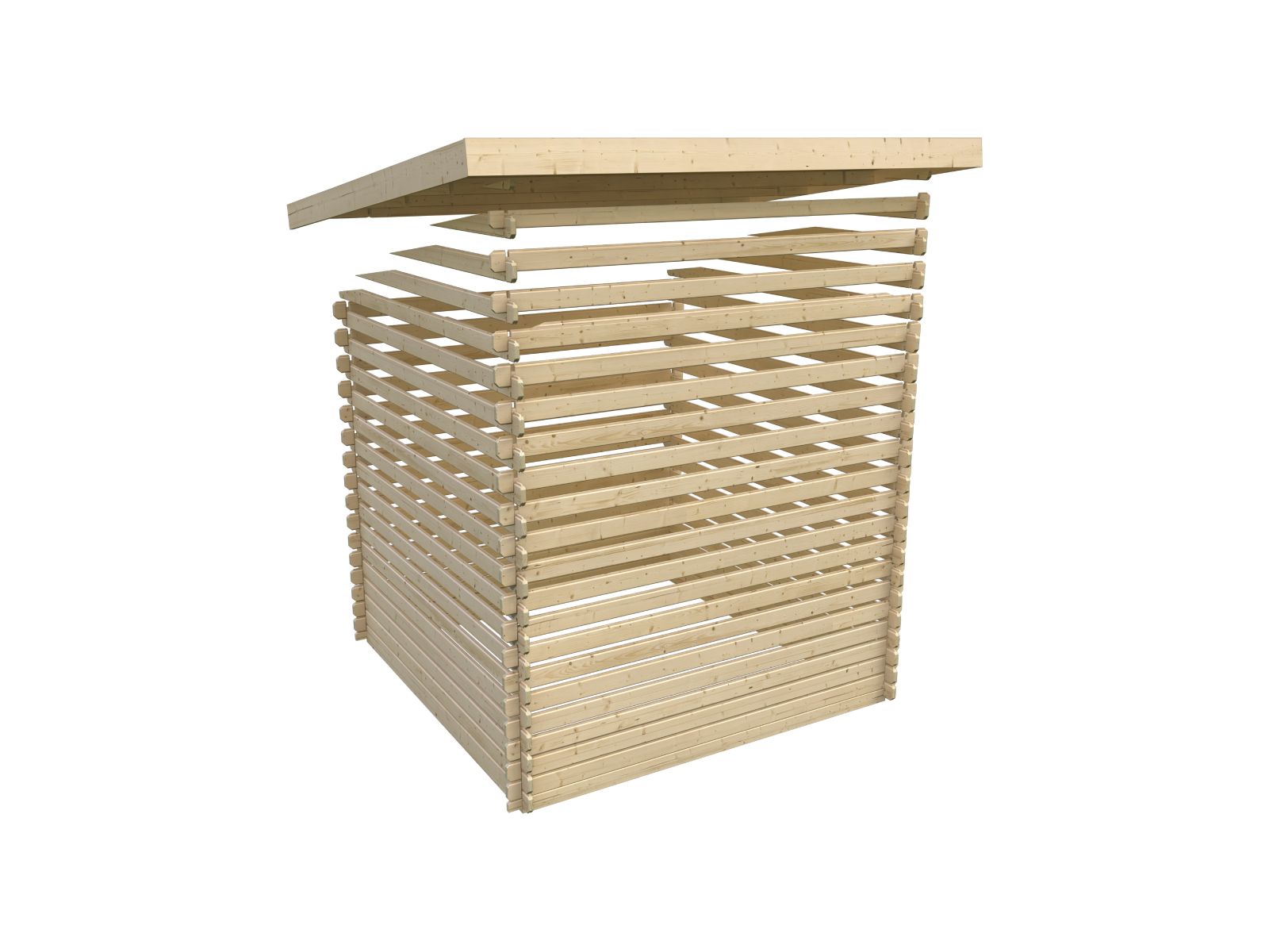 Karibu Gartenhaus Bastrup 7 mit Anbaudach 2 Meter