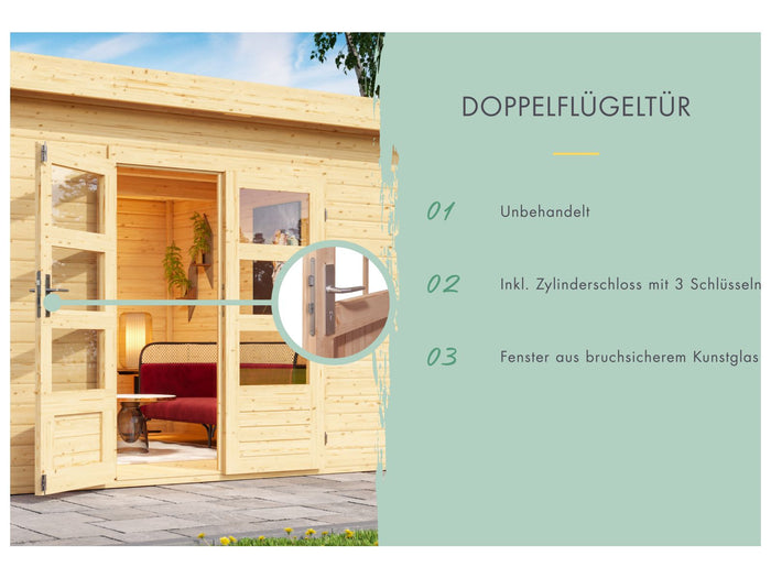 Karibu Gartenhaus Bastrup 8 natur