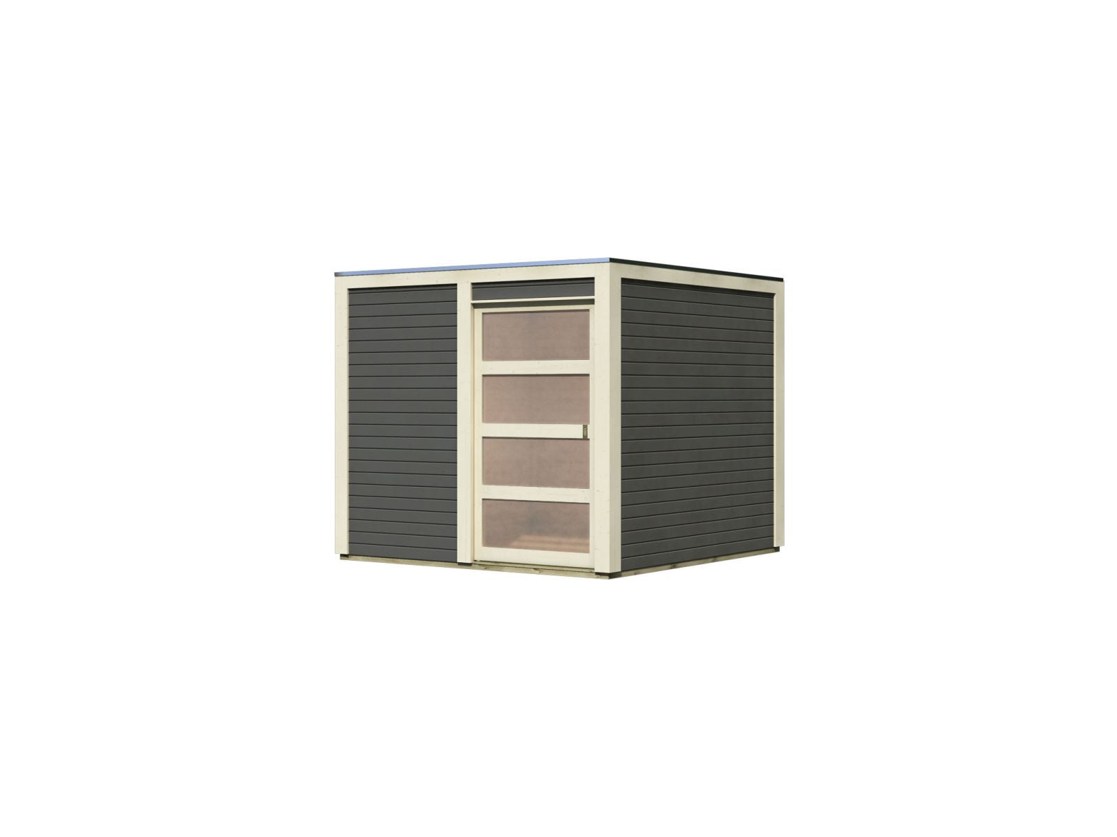Karibu Gartenhaus Qubic in terragrau