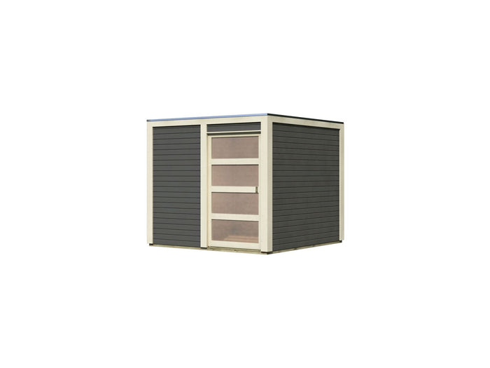 Karibu Gartenhaus Qubic in terragrau