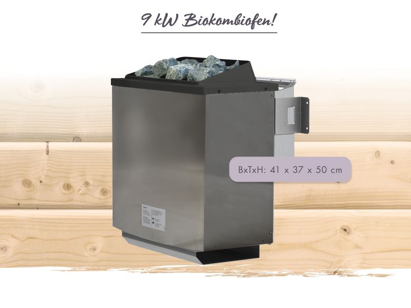 Karibu Bio-Kombiofen 9,0 kW externe Steuerung Easy und Steine