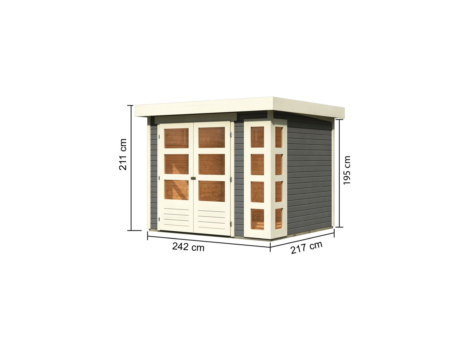 Karibu Gartenhaus Kerko 3 in terragrau 19 mm