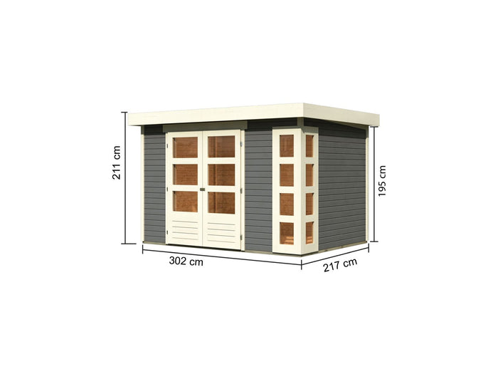 Karibu Gartenhaus Kerko 4 in terragrau 19 mm