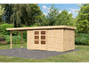 Karibu Gartenhaus Retola 5 mit Anbauschrank und Anbaudach 2,80 Meter
