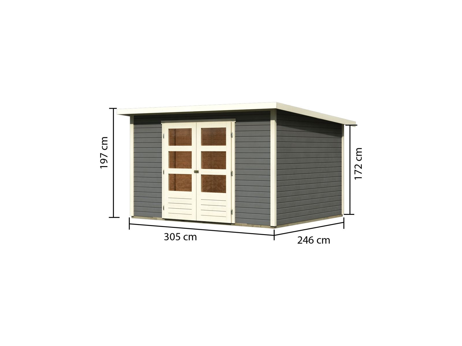Karibu Gartenhaus Stockach 5 in terragrau