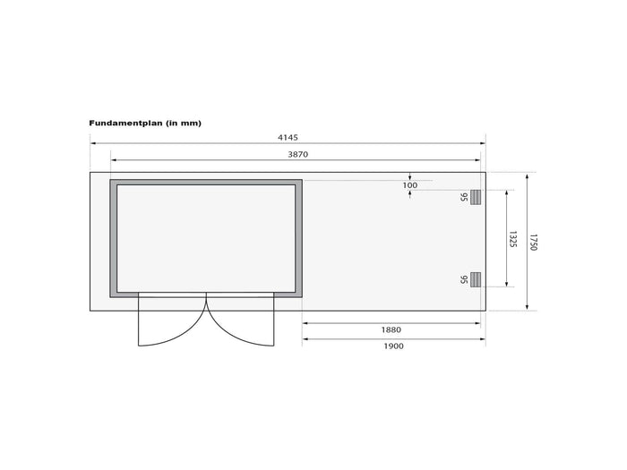 Karibu Gartenhaus Glücksburg 2 inkl. Anbaudach