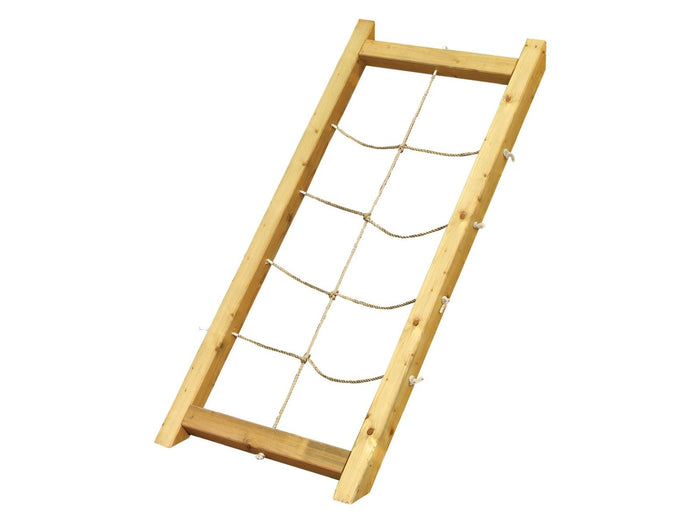 Karibu Spielturm Lotti Satteldach + Rutsche rot + Doppelschaukel + Anbauplattform + Netzrampe