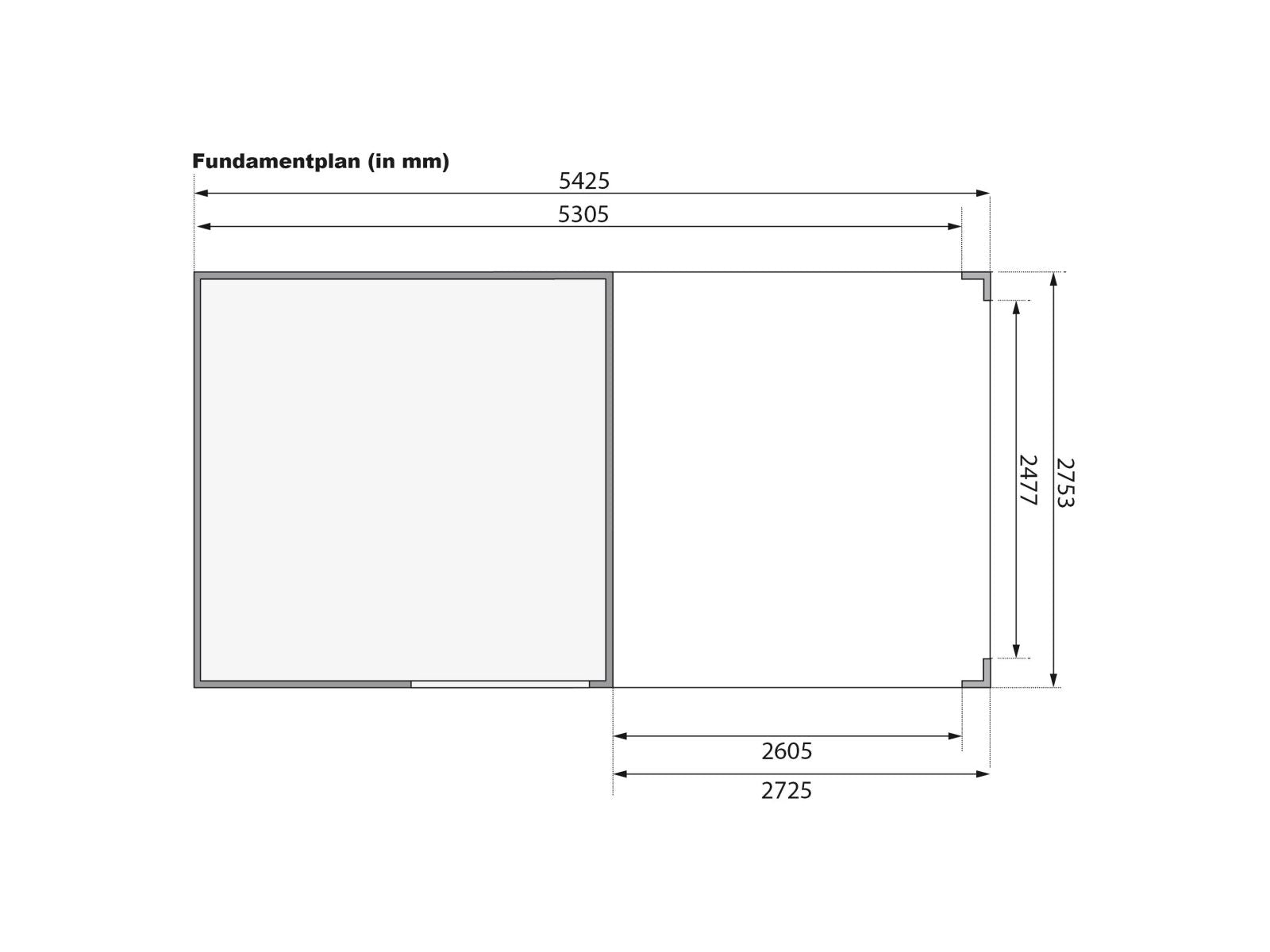 Karibu Gartenhaus Qubic 2 natur inkl. 2,70 m Anbaudach