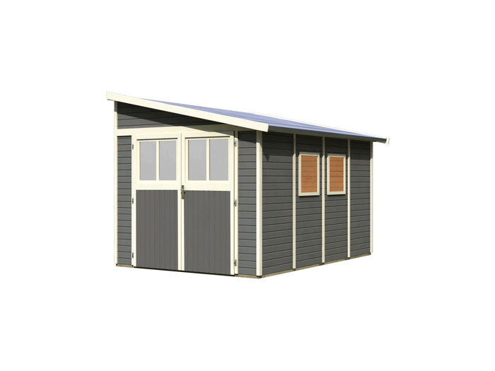 Karibu Gartenhaus Bomlitz 4 terragrau 19 mm