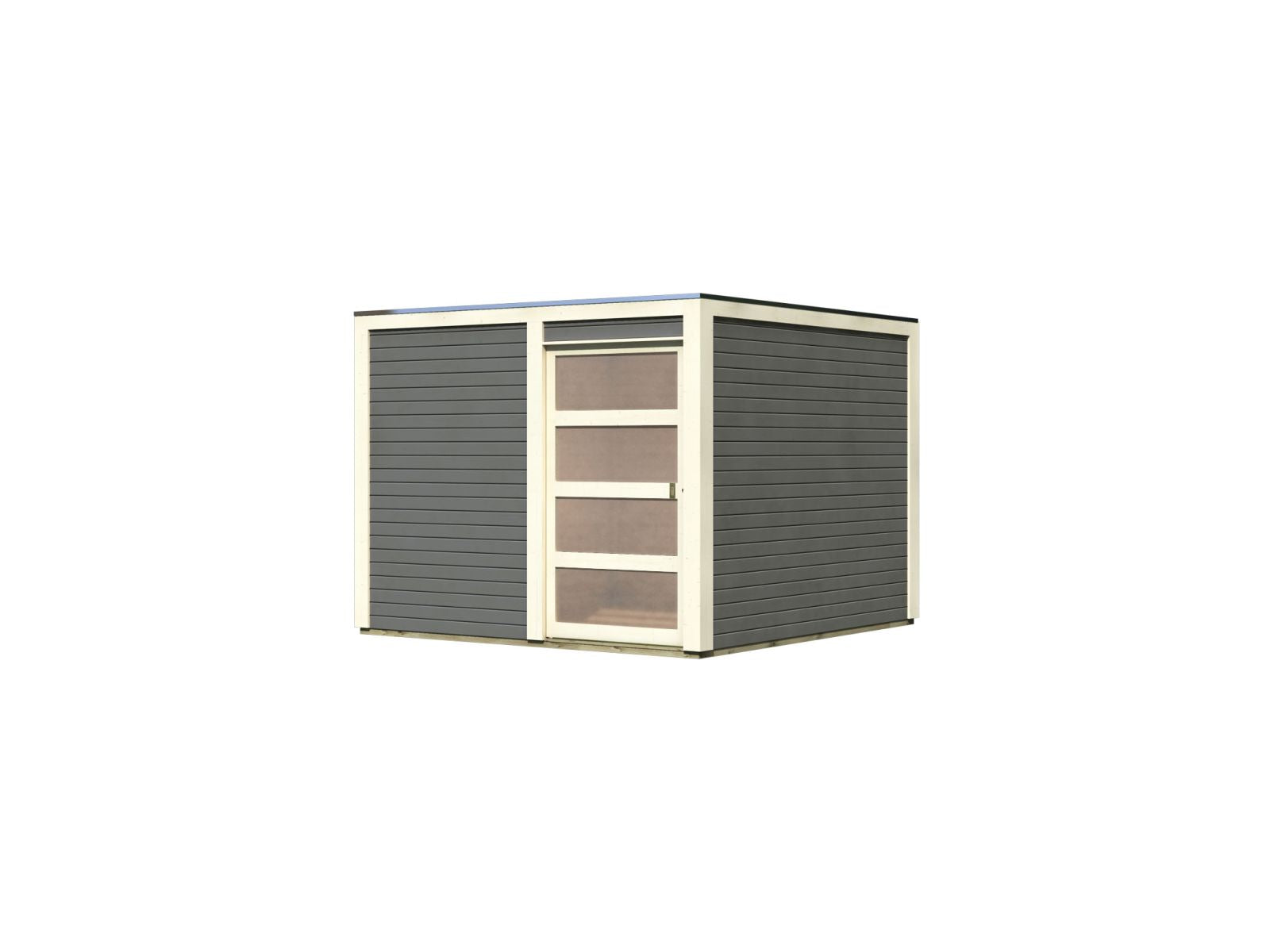 Karibu Gartenhaus Qubic 2 terragrau