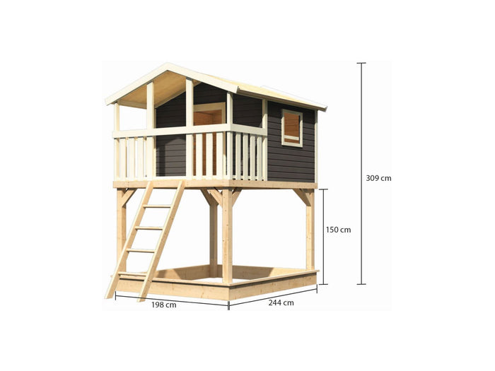 Karibu Spielturm Benjamin in terragrau