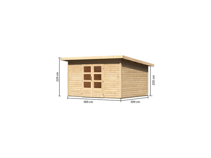 Karibu Gartenhaus Northeim 4 natur 38 mm