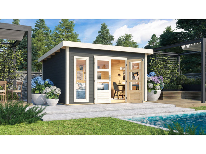 Karibu Gartenhaus Northeim 5 terragrau 38 mm