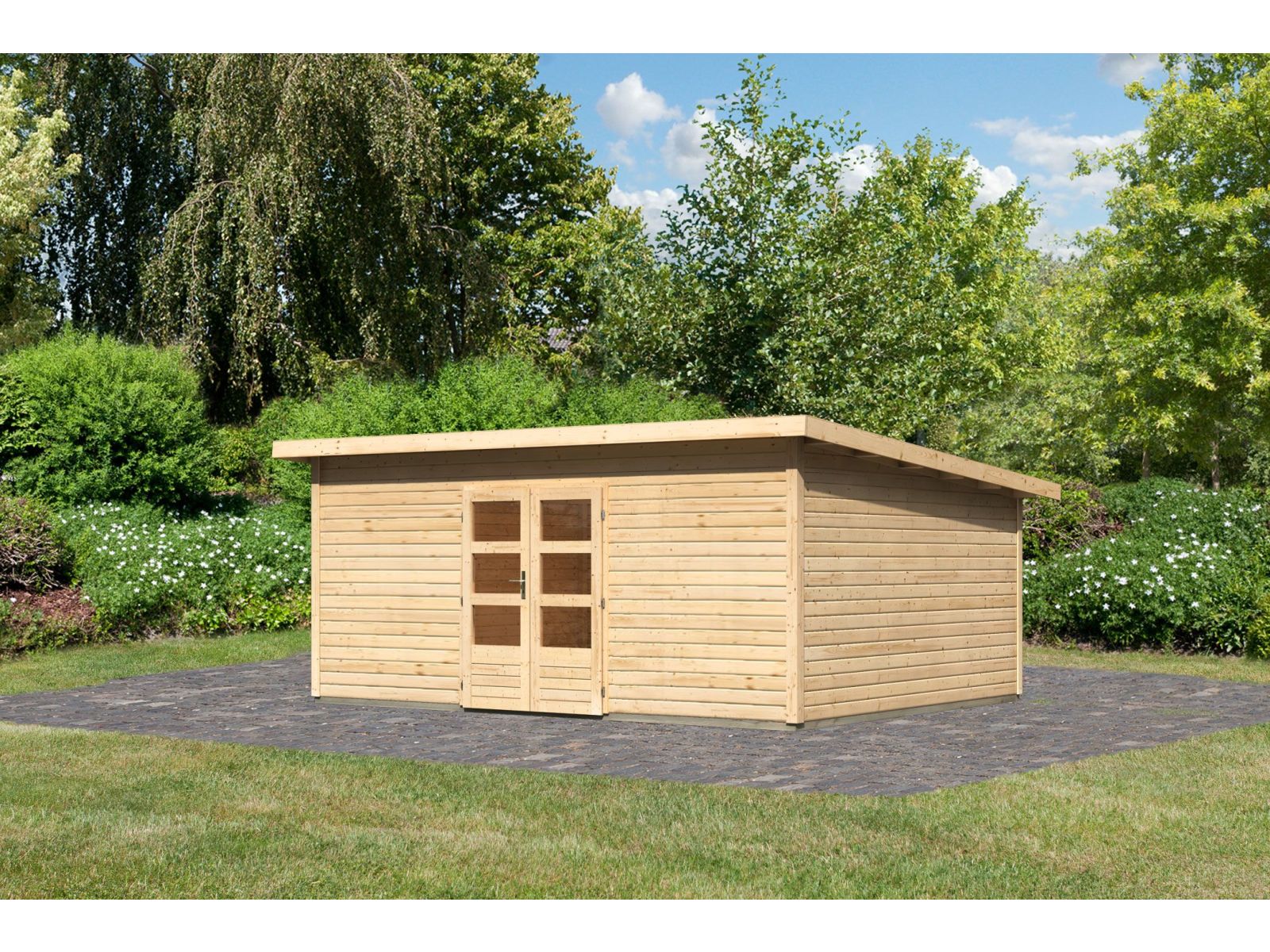 Karibu Gartenhaus Northeim 6 natur 38 mm