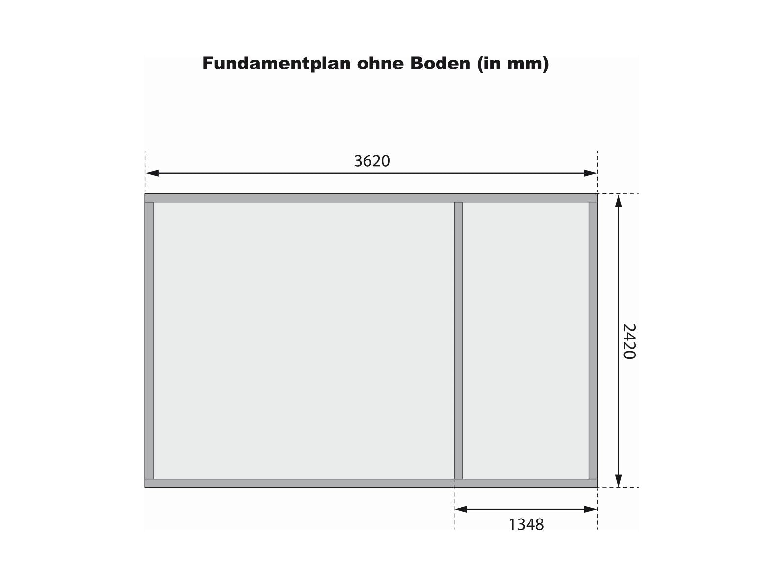 Karibu Gartenhaus Schönbuch 1,  38 mm 2-Raum-Haus - terragrau