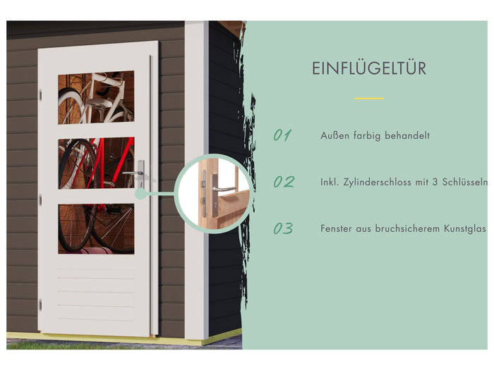 Karibu Gartenhaus Schönbuch 2 in terragrau 38 mm 2-Raum-Haus