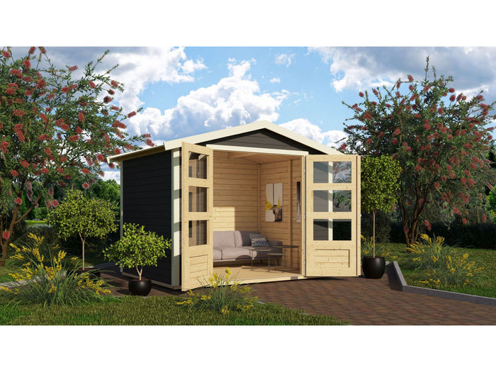 Karibu Gartenhaus Amberg 3 terragrau