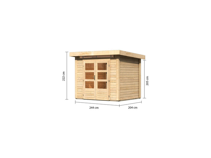 Karibu Gartenhaus Kandern 2 natur 28 mm