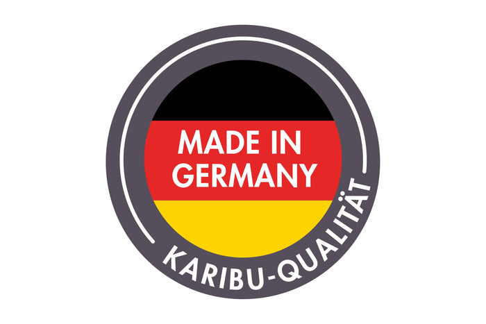 Karibu Saunahaus Mikka 38 mm -terragrau- ohne Ofen- klassische Tür