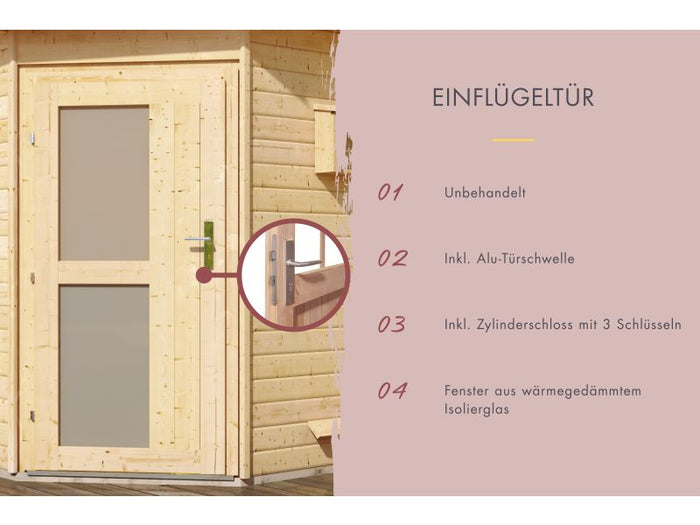 Karibu Türpaket Außensauna Milchglasoptik 40 mm Saunahäuser