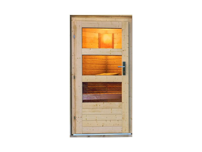 Karibu Türpaket Außensauna Modern, naturbelassen, 40 mm Saunahäuser