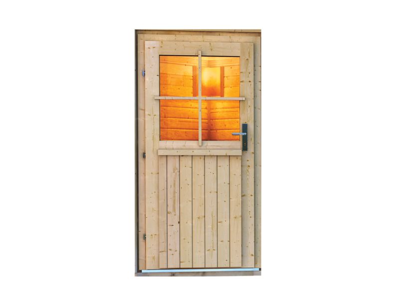 Karibu Türpaket Außensauna Klassisch, naturbelassen,  40 mm Saunahäuser