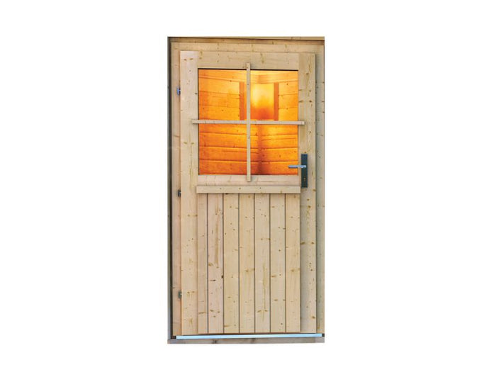 Karibu Türpaket Außensauna Klassisch, naturbelassen,  40 mm Saunahäuser