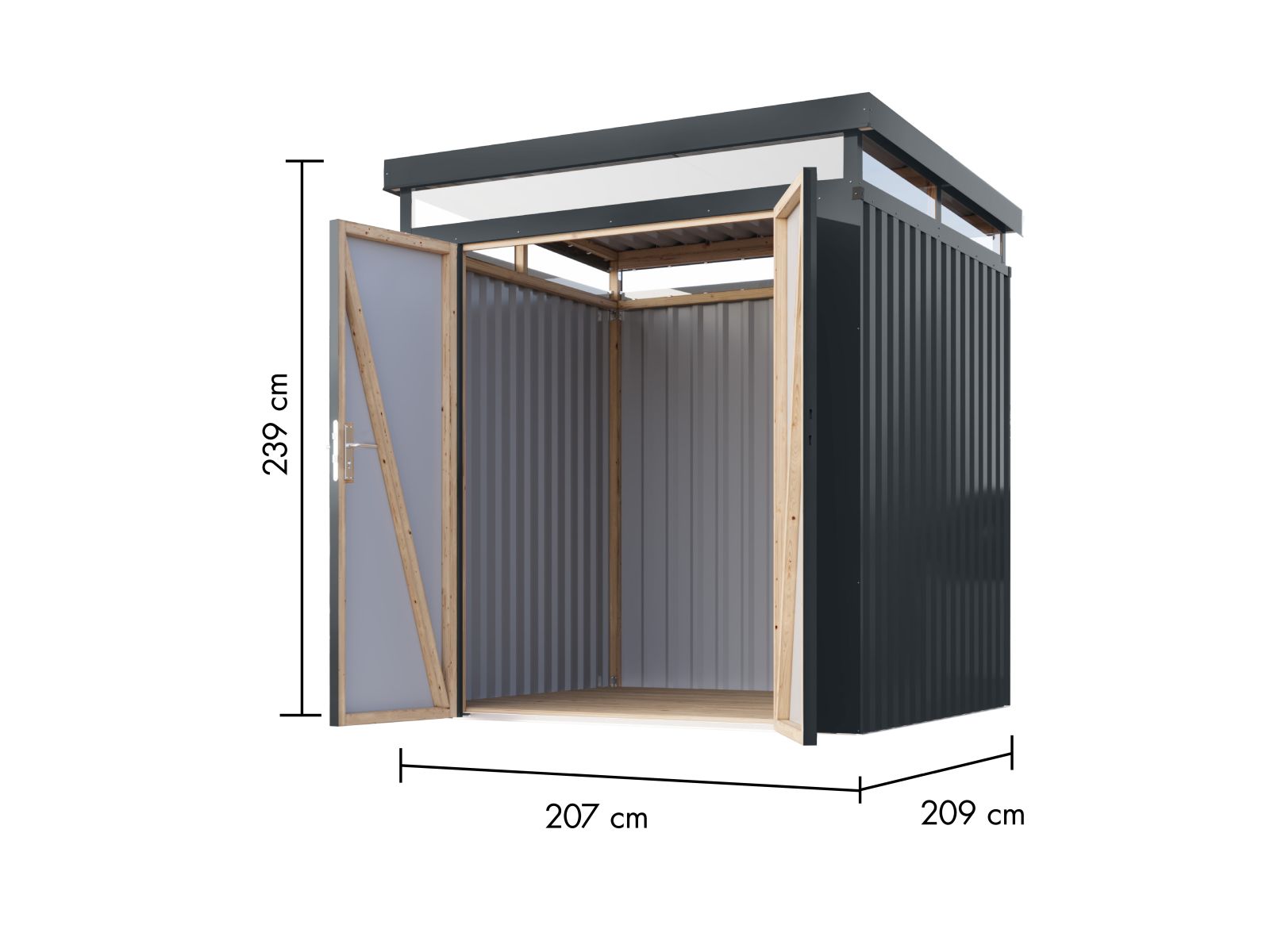 Karibu Metallhaus Aurum 2 in Anthrazit