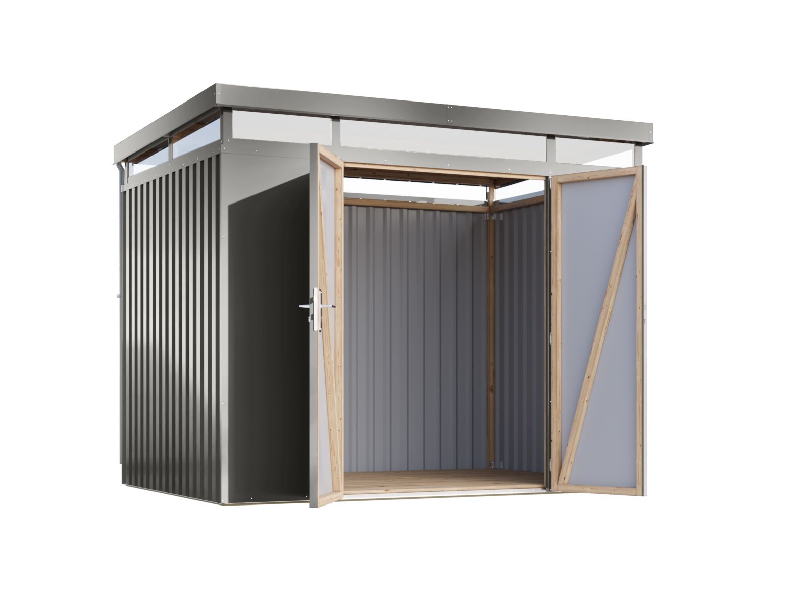 Karibu Metallhaus Aurum 3 in Graualuminium