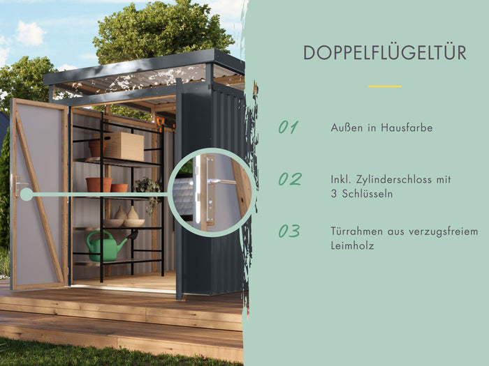 Karibu Metallhaus Aurum 3 in Anthrazit