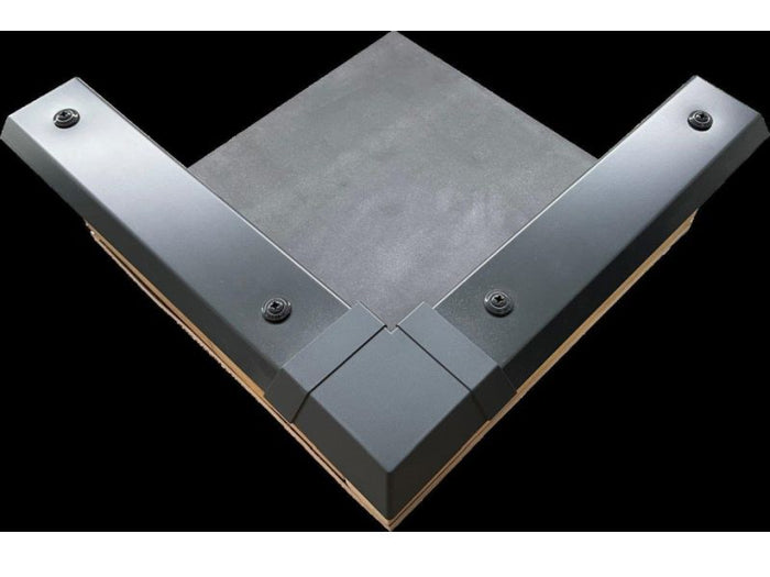 4er Set Kunststoffecke 90 Grad für Flachdachblenden Typ 1c 50 cm, Farbe anthrazit.