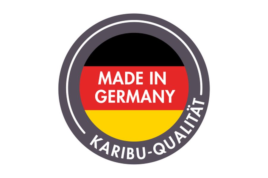 Karibu Saunahaus Caapi 2, inkl. 9 kW Ofen finnisch ext. Steuerung, mit Klarglastür und Fußboden