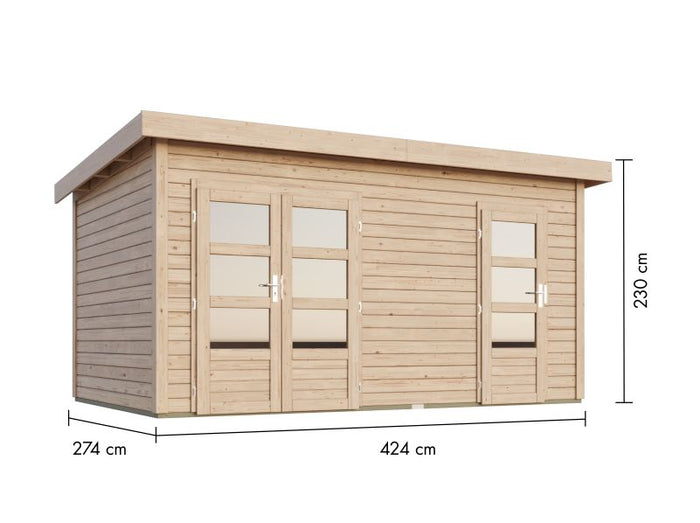 Karibu Gartenhaus Mattrup 2 raum Haus natur 28 mm