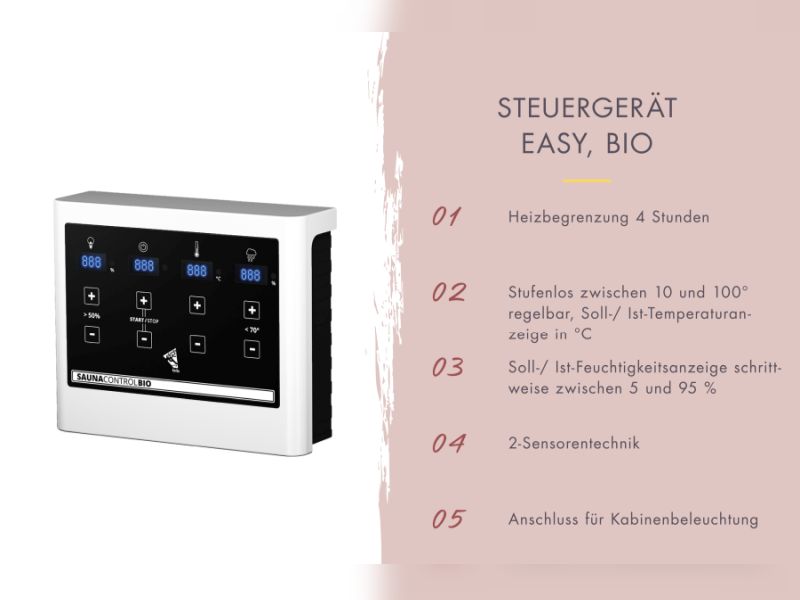 Karibu Saunahaus Caapi 4, terragrau, inkl. 9 kW Bioofen ext. Steuerung, mit Klarglastür und Fußboden