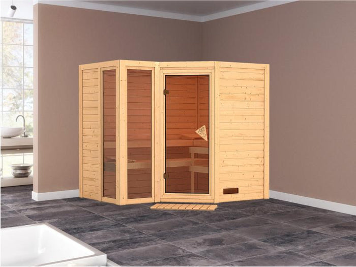 Amara - Karibu Sauna ohne Ofen - ohne Dachkranz -