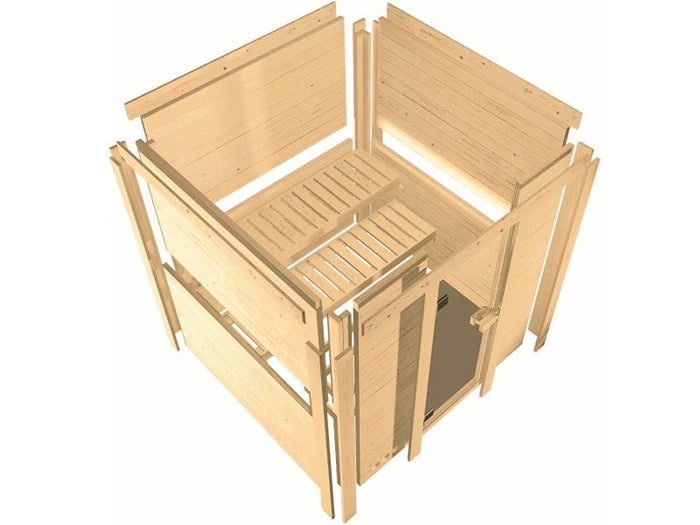 Amara - Karibu Sauna ohne Ofen - ohne Dachkranz -