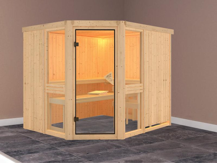 Amelia 3 - Karibu Sauna ohne Ofen - ohne Dachkranz -