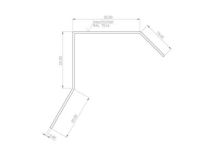 Blendenabdeckung Flachdach Typ 1b - bis 30 mm Blendendicke - 1 Stück