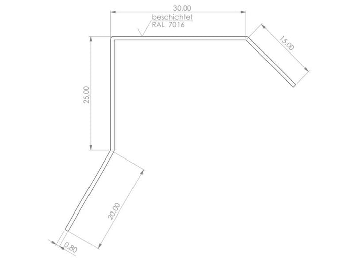 Blendenabdeckung Flachdach Typ 1b - bis 30 mm Blendendicke - 10 Stück